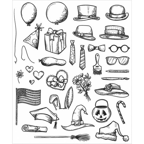 Tim Holtz Cling Rubber Stamp Set 7"X8.5"